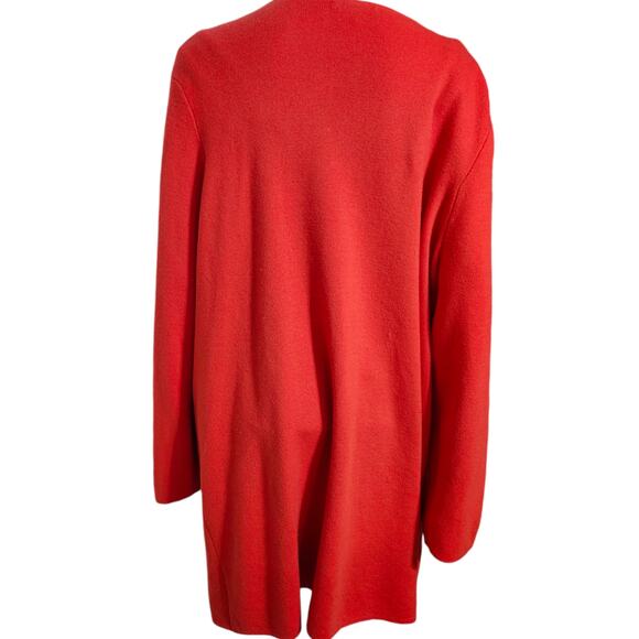 J. Crew 365 Women's Red XXL Juliette Collarless Sweater Blazer Merino Wool Blend - Picture 7 of 11